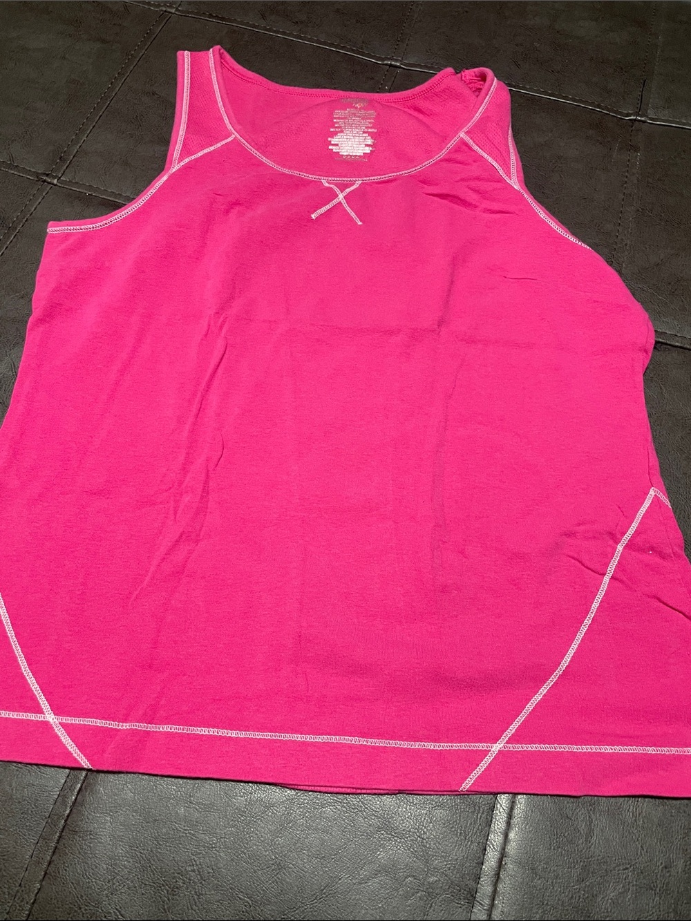Danskin Bright Pink Athletic Tank with Contrast Stitching